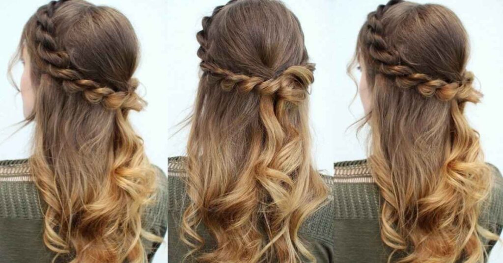 Half-Up Half-Down Goddess Braids