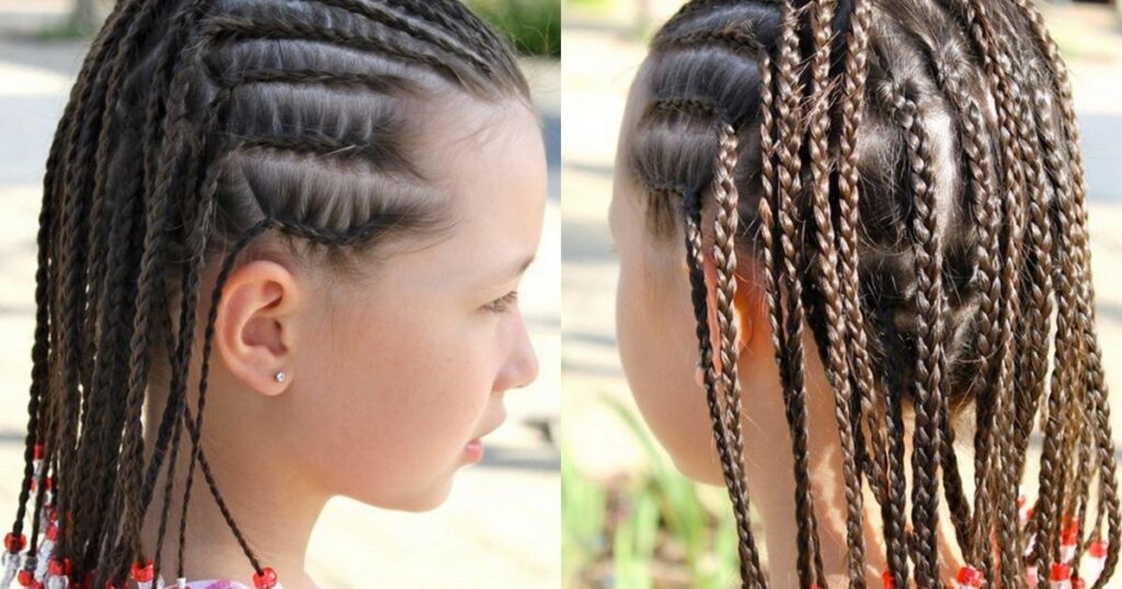 hair wet with braids